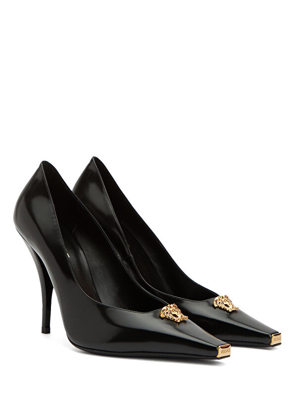 Versace Siyah Deri Stiletto - 2