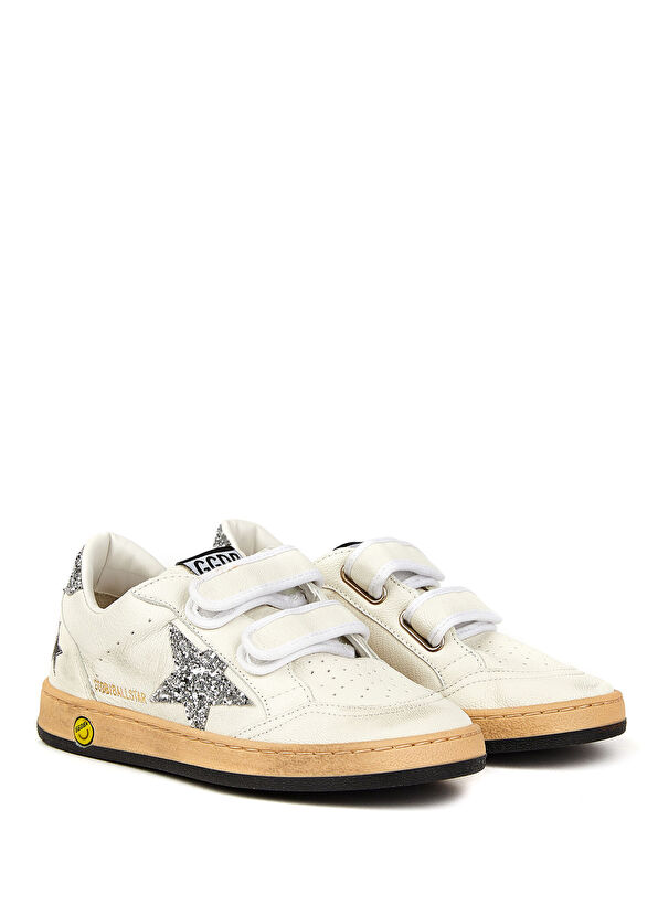 Golden Goose Ball Star Beyaz Çocuk Deri Sneaker - 2