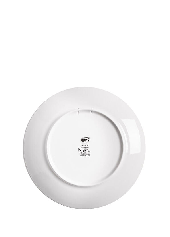 Fornasetti Tema e Varia 84 Beyaz Porselen Dekoratif Tabak - 4