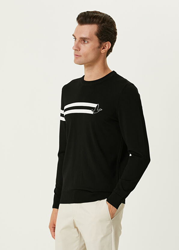 Siyah Logo Jakarlı Kazak Beymen Club Siyah Logo Jakarlı Kazak - 4