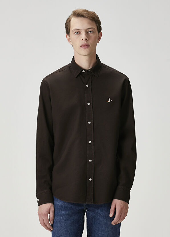 Beymen Club Comfort Fit Brown Textured Shirt - 2