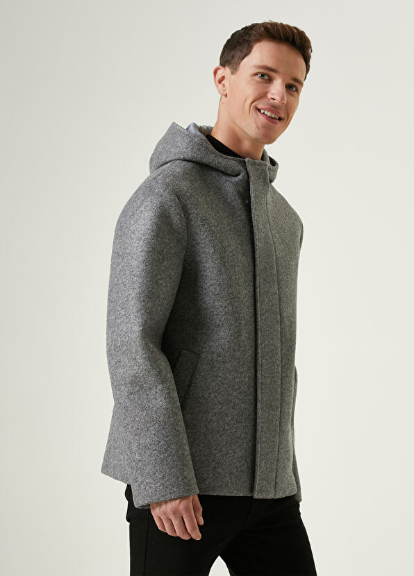 Beymen Club Grey Hooded Coat - 2