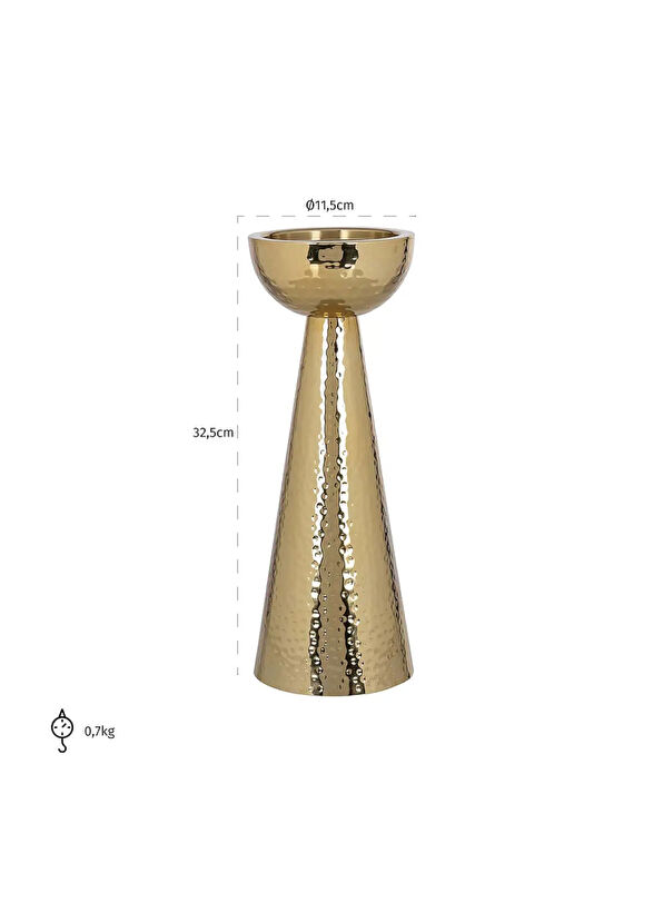 Bakara Collection Lizz Pirinç Gold Küçük Boy Mumluk - 2