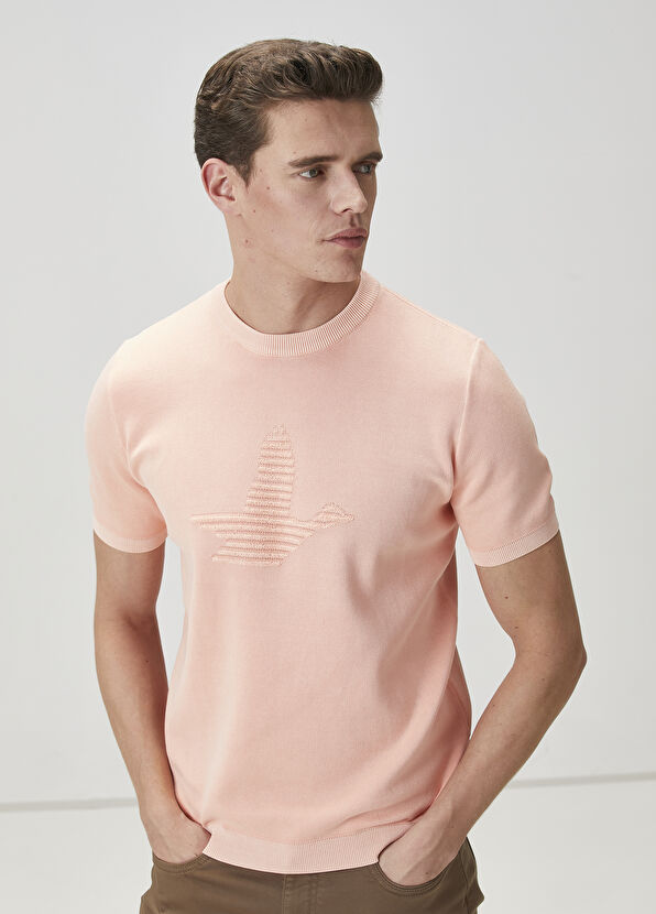 Beymen Club Kayısı Kaz Logo Jakarlı Triko - 1