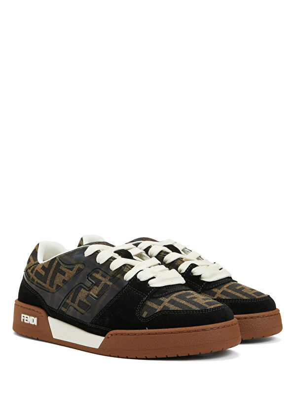 Fendi Black Brown Womens Leather Sneakers - 2