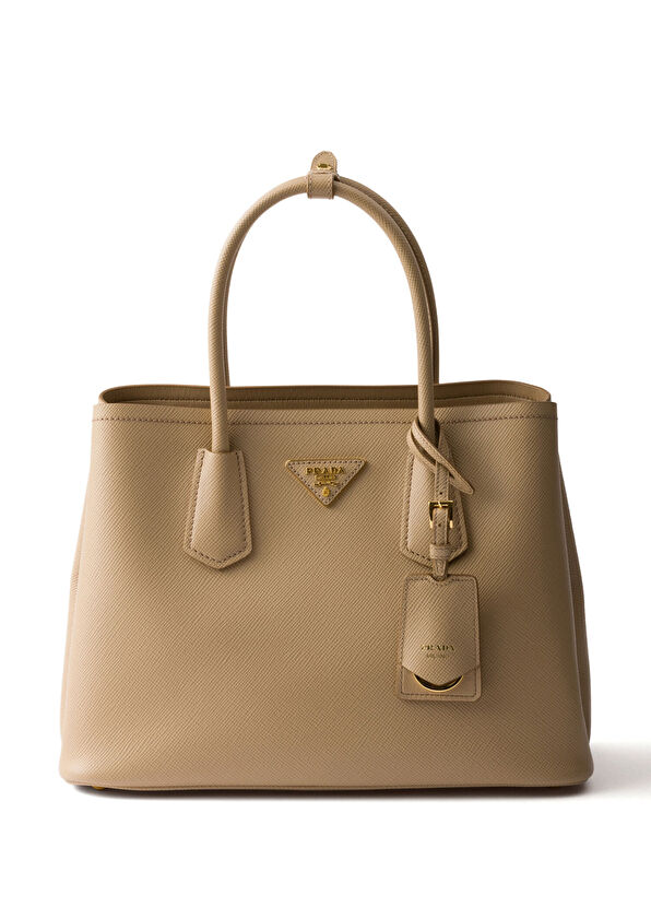 Prada Double Saffiano Deri Orta Boy Kadın El Çantası - 1