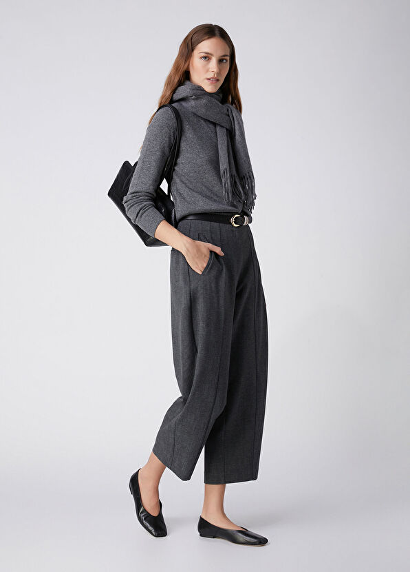 Beymen Club Barrel Fit Grey Mélange Trousers - 1