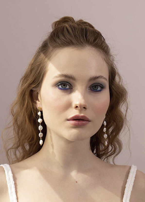 Ecru Atelier Veronika Altın Kaplama Kadın İnci Küpe - 2