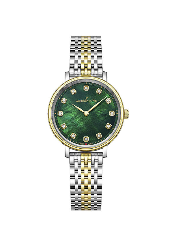 Jacques Philippe JPQLS7573X8 Altın Rengi Metalik Gri Çelik Kadın Kol Saati - 1