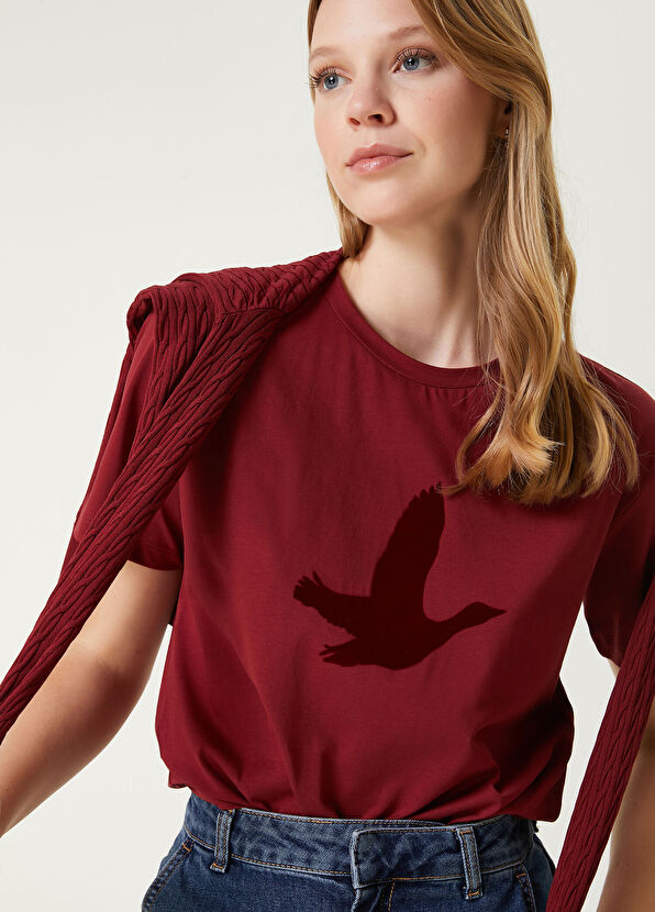 Beymen Club Bordo Logo Baskılı T-shirt - 2
