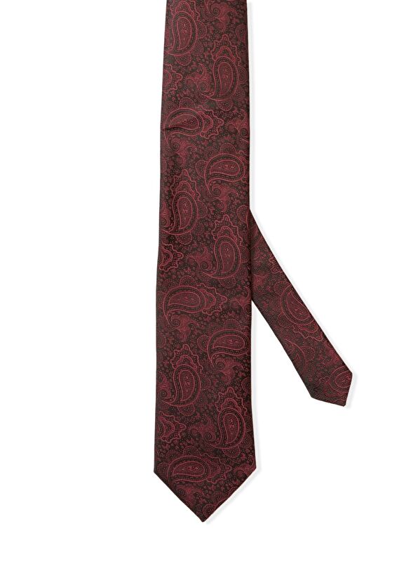 Beymen Club Burgundy shawl jacquard tie - 1