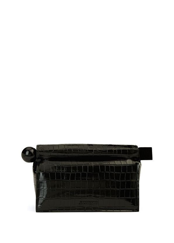 Jacquemus The Rond Carré Siyah Kadın Deri El Portföyü - 1