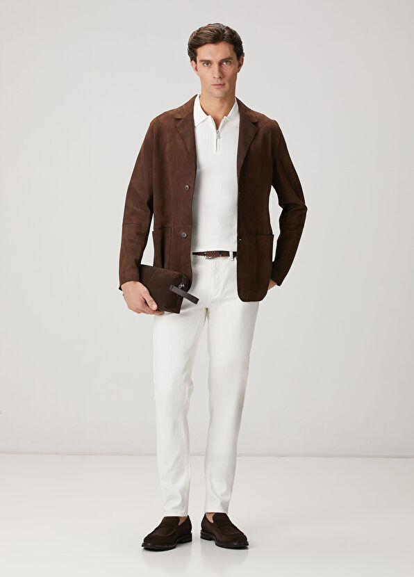 Beymen Club Dark Brown Suede Jacket - 3