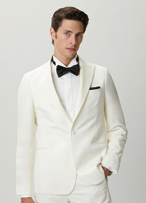 Beymen Club Off-White Wool One-Button Tuxedo - 2