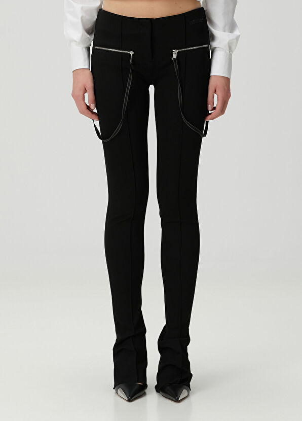Off-White Siyah Flare Pantolon - 2