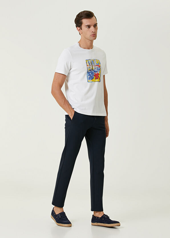 Beymen Club Beyaz Renkli Yelkenli Baskılı T-shirt - 3