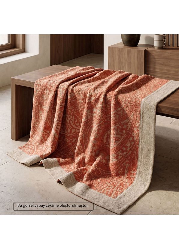 22 Maggio Istanbul Oriente Shawl Patterned Terracotta Sofa Shawl 140 × 175 cm - 2