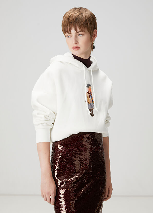 Beymen Club Clubby Oversize Kırık Beyaz Kapüşonlu Sweatshirt - 3