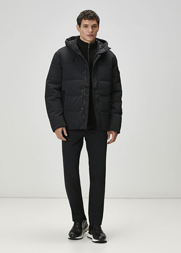 Beymen Club Siyah Kapüşonlu Puff Mont - 3