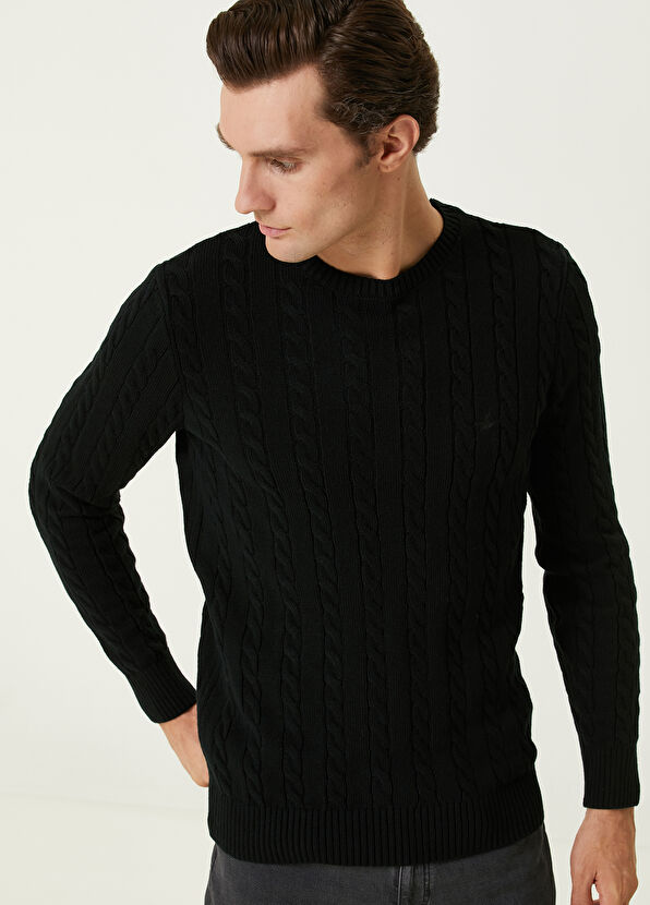 Beymen Club Black Hair Braided Sweater - 2