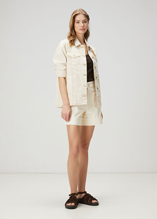 Beymen Club Ecru Embellished Denim Jacket - 3