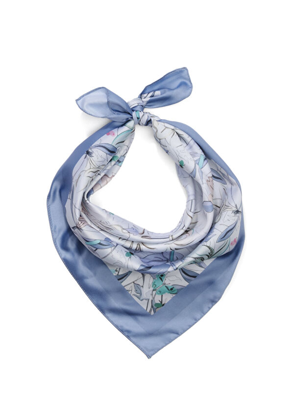 Beymen Club Blue And White Patterned Women's Scarf - 2