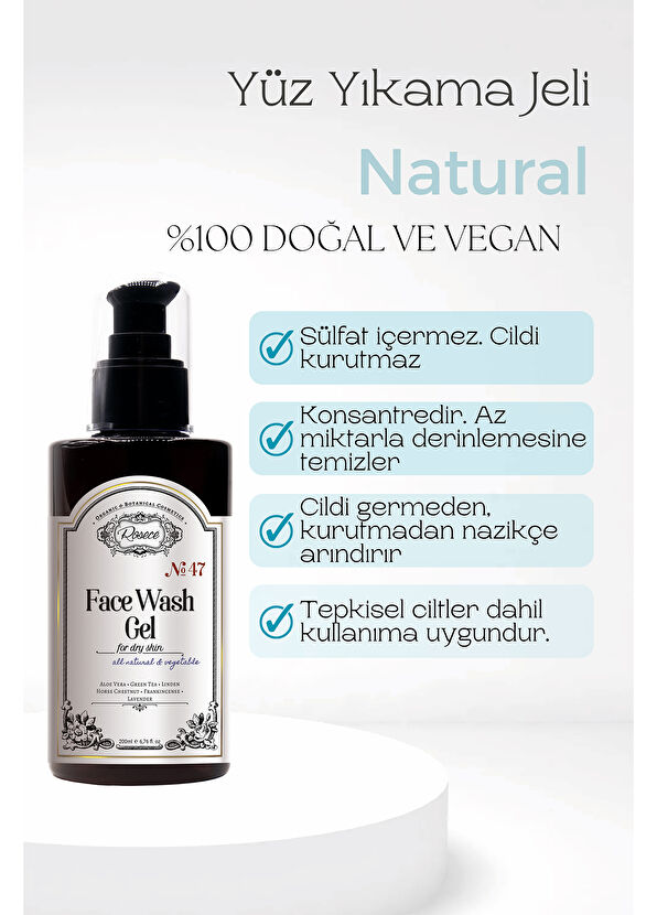 Rosece Kuru Ciltler için Yüz Yıkama Jeli 200 ml - 2