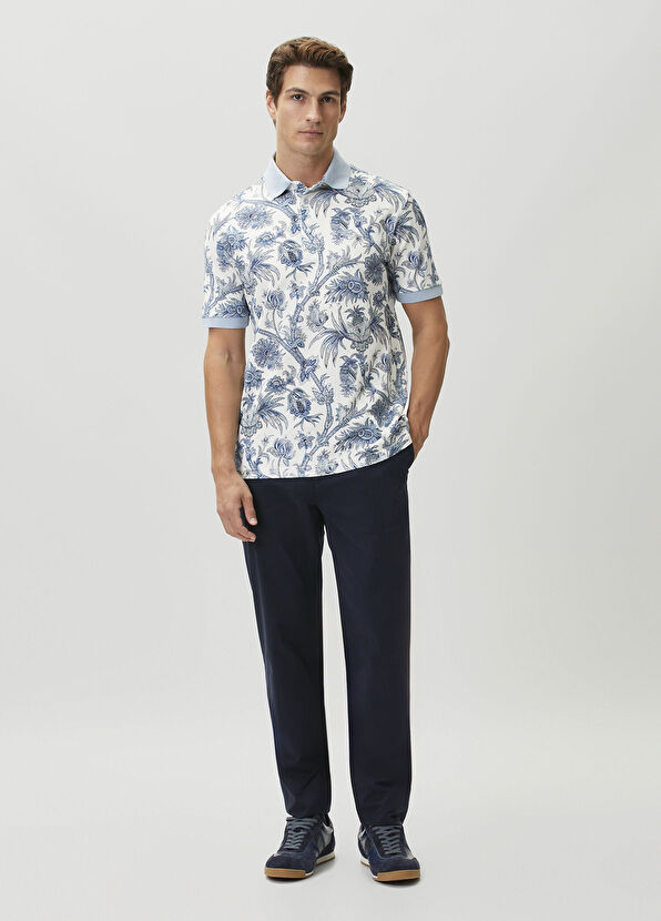 Etro Blue White Polo Ethnic Print Sweatshirt - 2