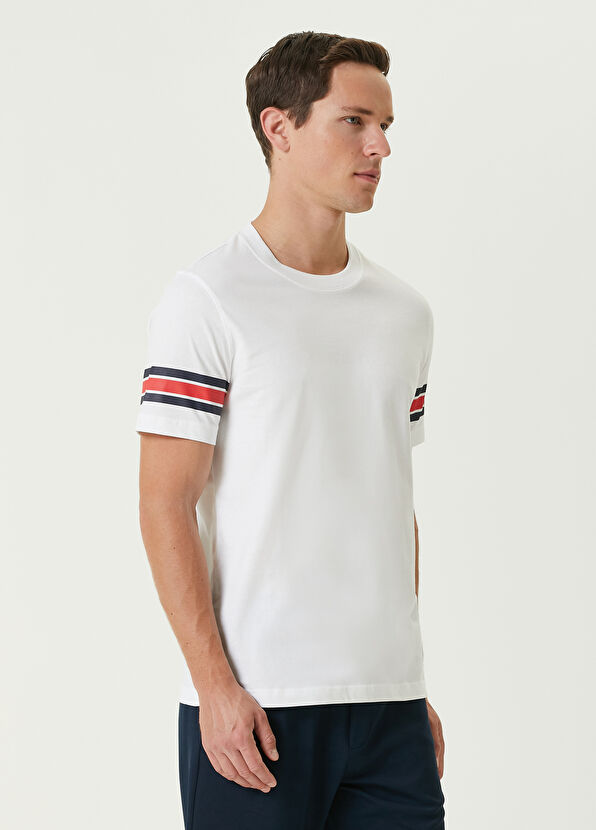 Beymen Club Beyaz Şerit Baskılı Logolu T-shirt - 4