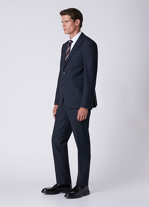 Beymen Club Pied De Poule Navy Blue Wool Suit - 4