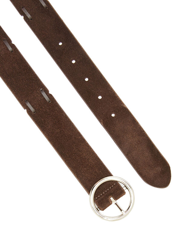 Kahverengi Kadın Süet Kemer - Görsel 3