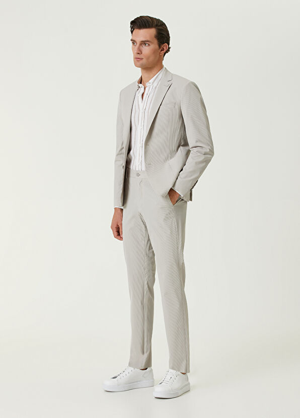 Beymen Club Slim Fit Taş Fitil Dokulu Takım Elbise - 4