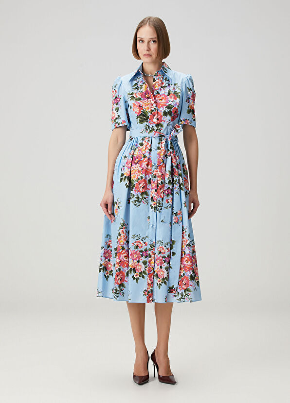 Çok Renkli Midi Elbise - Görsel 3