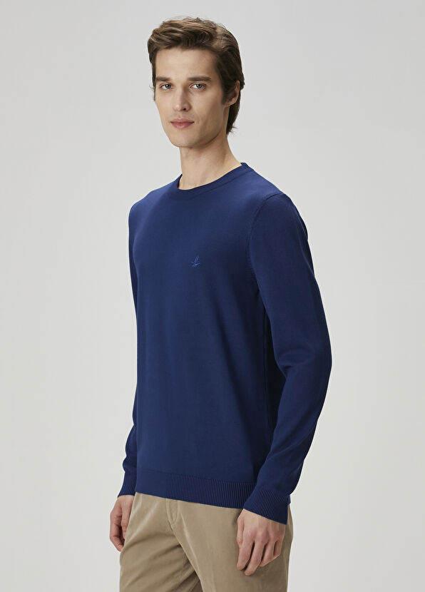 Beymen Club Koyu Mavi Logo Nakışlı Triko - 2