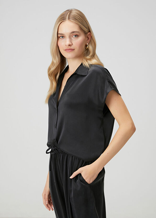 Beymen Club Black Silk Shirt - 1