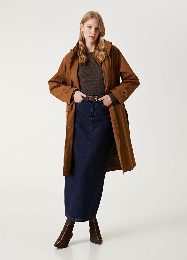 Beymen Club Kahverengi Kapüşonlu Pardösü - 1