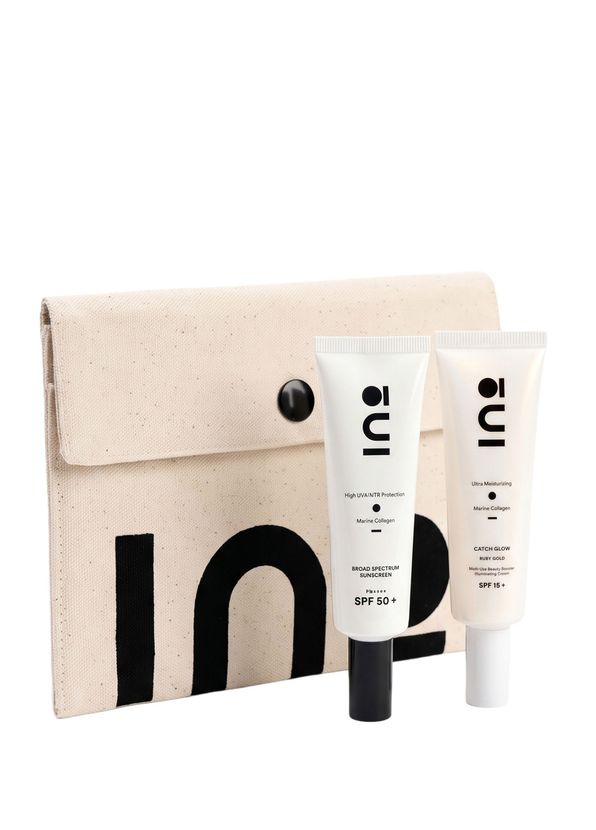 INO Beauty Glow & Shield Set Ruby Gold 03 Tan – Işıltılı Nemlendirici 50 ml + SPF 50+ Güneş Kremi 50 ml - 1