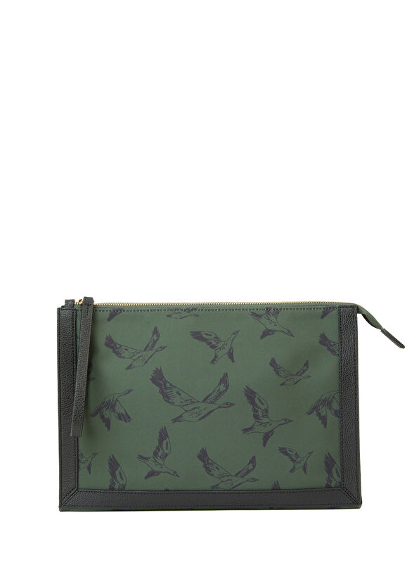Beymen Club Haki Kuş Baskılı Kadın El Portföyü - 1