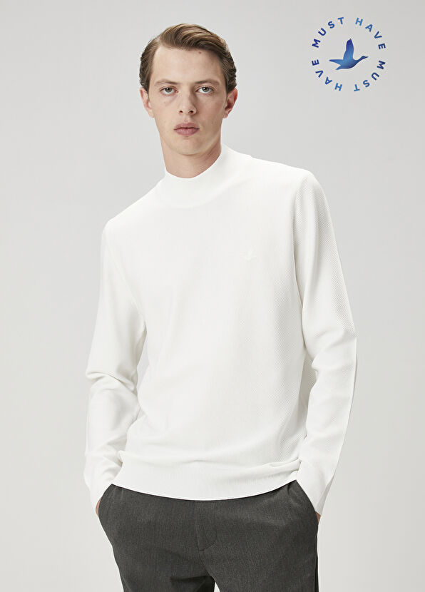 Beymen Club White Half Turtleneck Sweater - 1