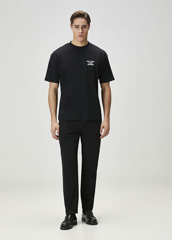 Drôle De Monsieur Siyah Logo Baskılı T-shirt - 2
