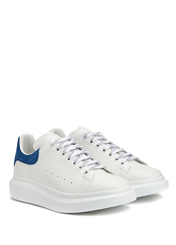 Alexander McQueen Oversized White Blue Men's Leather Sneakers - 2