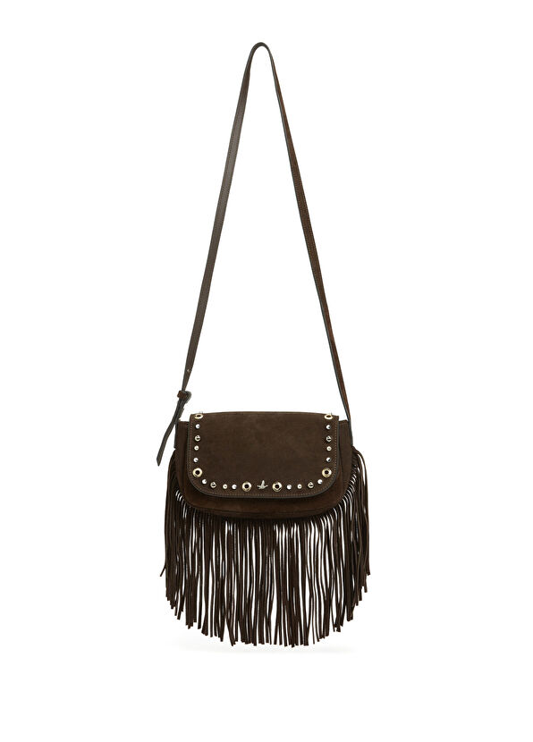 Beymen Club Brown Tasseled Stud Women's Leather Bag - 1