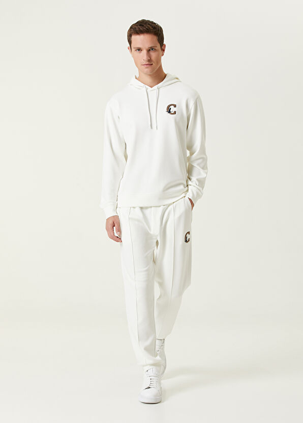 Beymen Club White Ribbed Stitch Logo Jogger Bottoms - 1