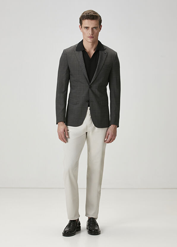 Beymen Club Anthracite Patterned Wool Jacket - 3