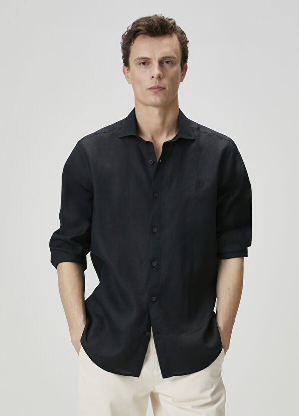 Beymen Club Siyah Keten Gömlek - 1