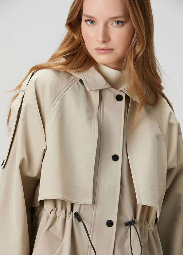 Beymen Club Light Beige Hooded Trench Coat - 2
