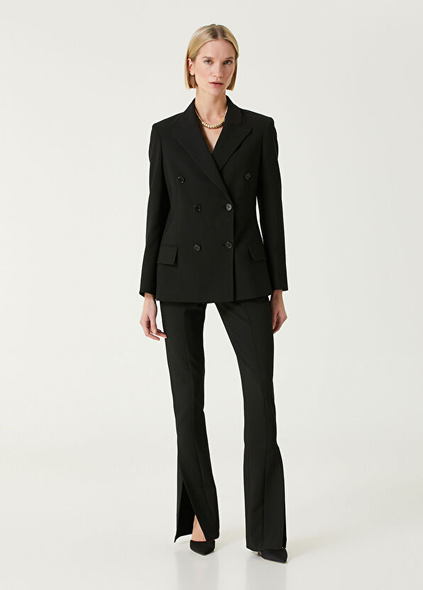 Siyah Kruvaze Ceket - Görsel 3