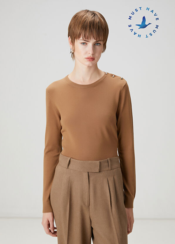 Beymen Club Koyu Bej Basic Kazak - 1