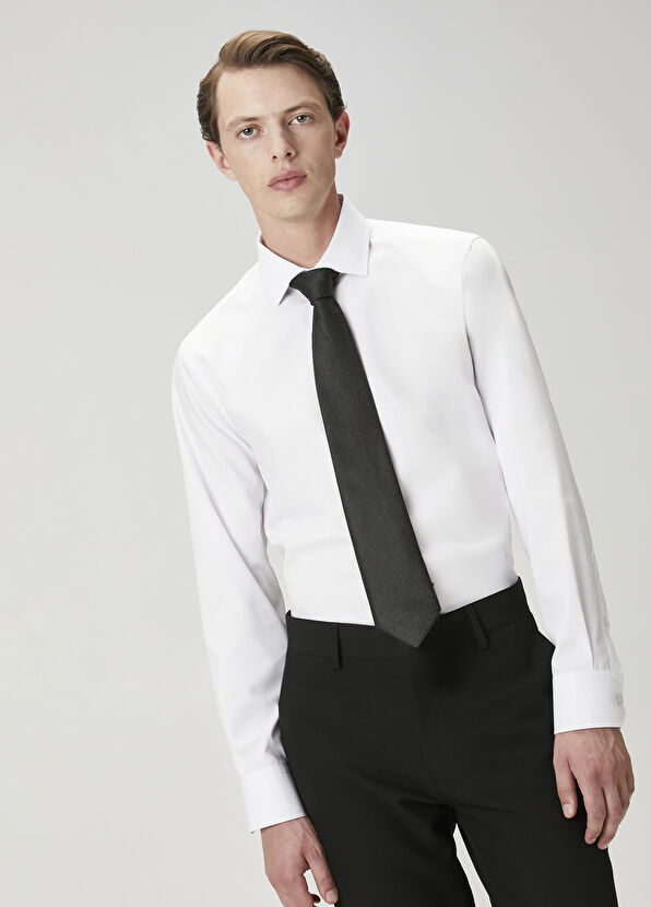 Beymen Club Slim Fit Beyaz Non-iron Oxford Gömlek - 4