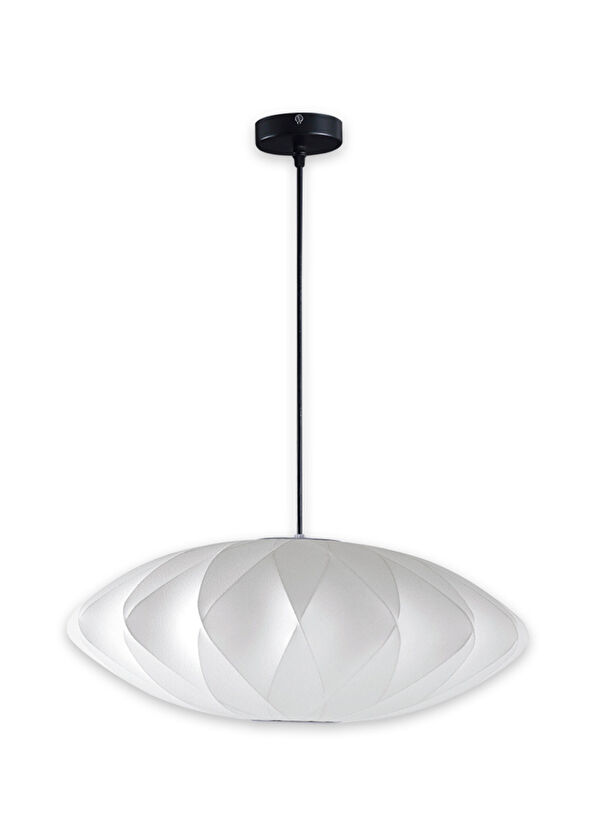 Heka Star Soft Touch White Polymer Metal Cross Ellipse Pendant Chandelier - 1